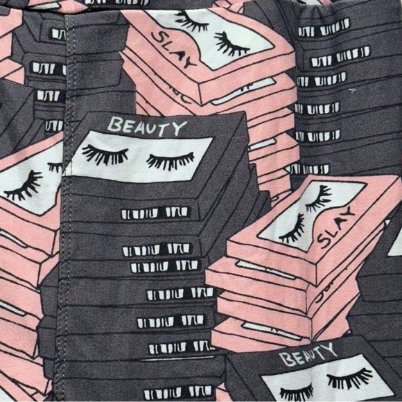 New LulaRoe OS Soft Leggings One Size  2-10 Small-Large Heart Phone Beauty Pink - Picture 12 of 16